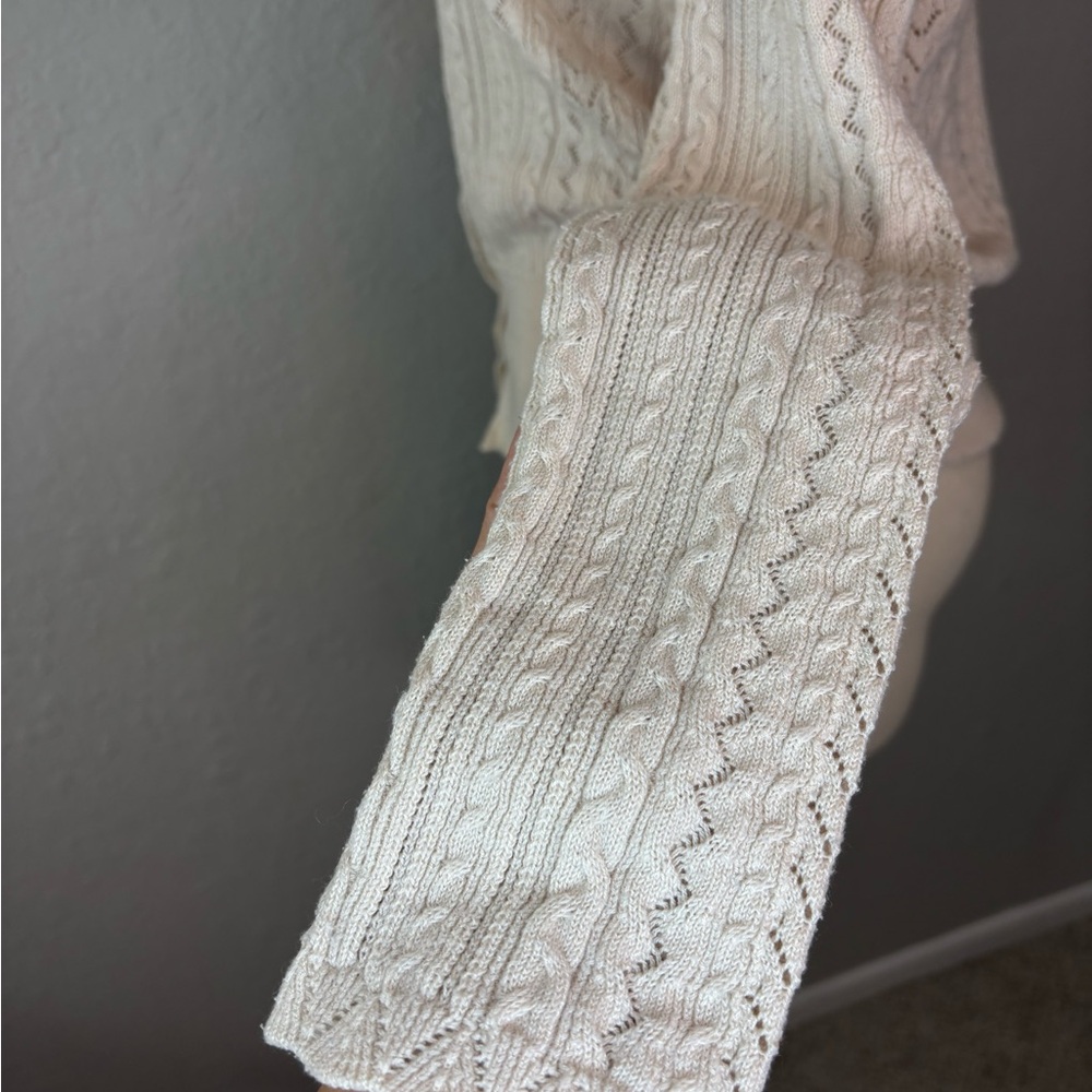Anna Cable Apricot Knit Cardigan - Picture 4 of 6